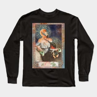 Mysterious Tarot Lovers Hummingbird and Flamingo Long Sleeve T-Shirt